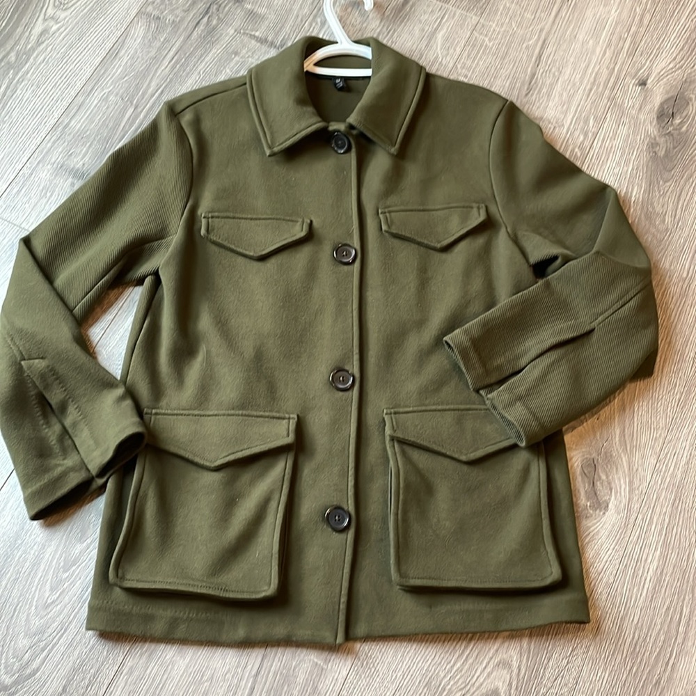 Banana  Republic Army Green Twill Utility Buttoned Jacket. .